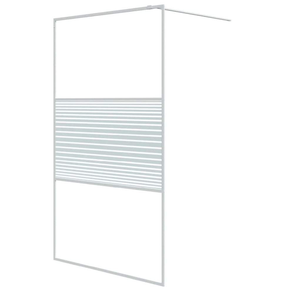 Vidaxl White Walk-In Shower Wall 115X195 Cm Clear Esg Glass Shower Screen