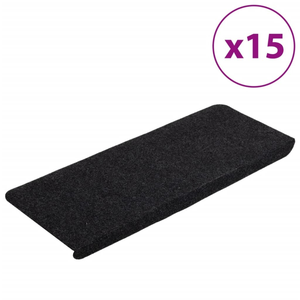 B&Q - Stair Mats Self-Adhesive 15 Pcs 65X24.5X3.5 Cm Black - Image 2