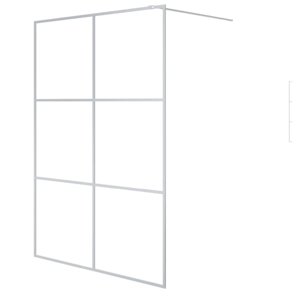 Vidaxl Walk-In Shower Wall Silver 140X195 Cm Clear Esg Glass Shower Screen