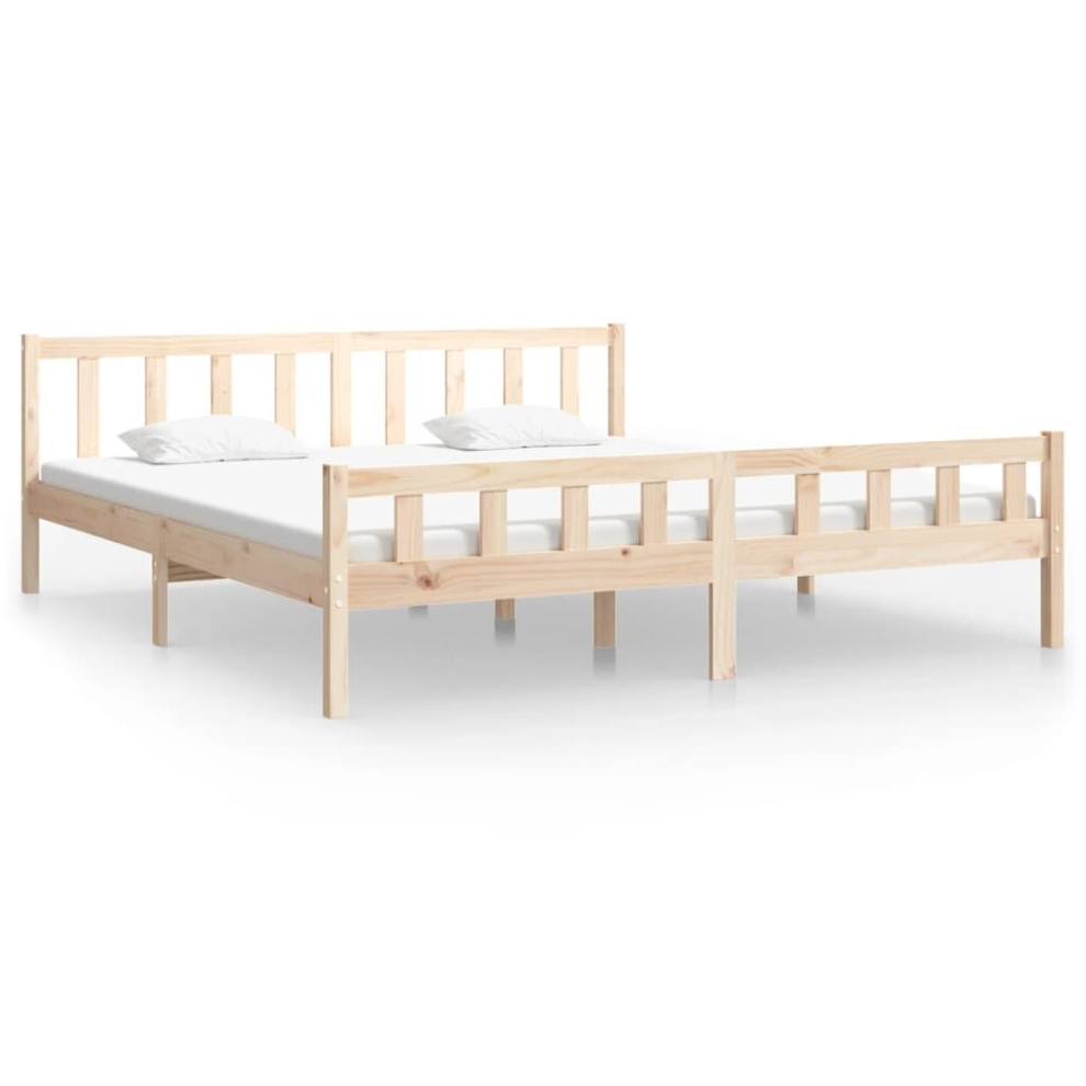 Vidaxl Solid Wood Bed Frame 160X200 Cm Bedroom Wooden Bedstead Platform Bed