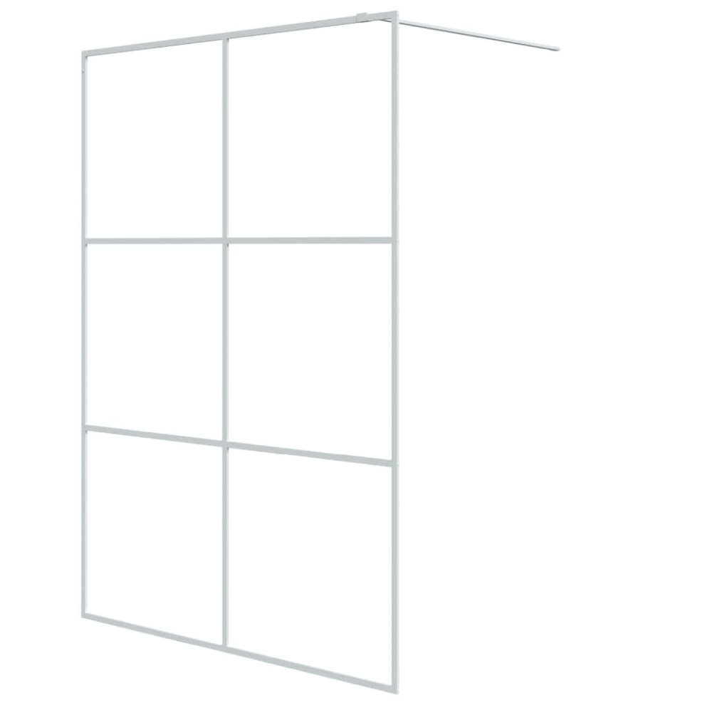 vidaXL Walk-in Shower Wall White 140x195 cm Clear ESG Glass Shower Screen