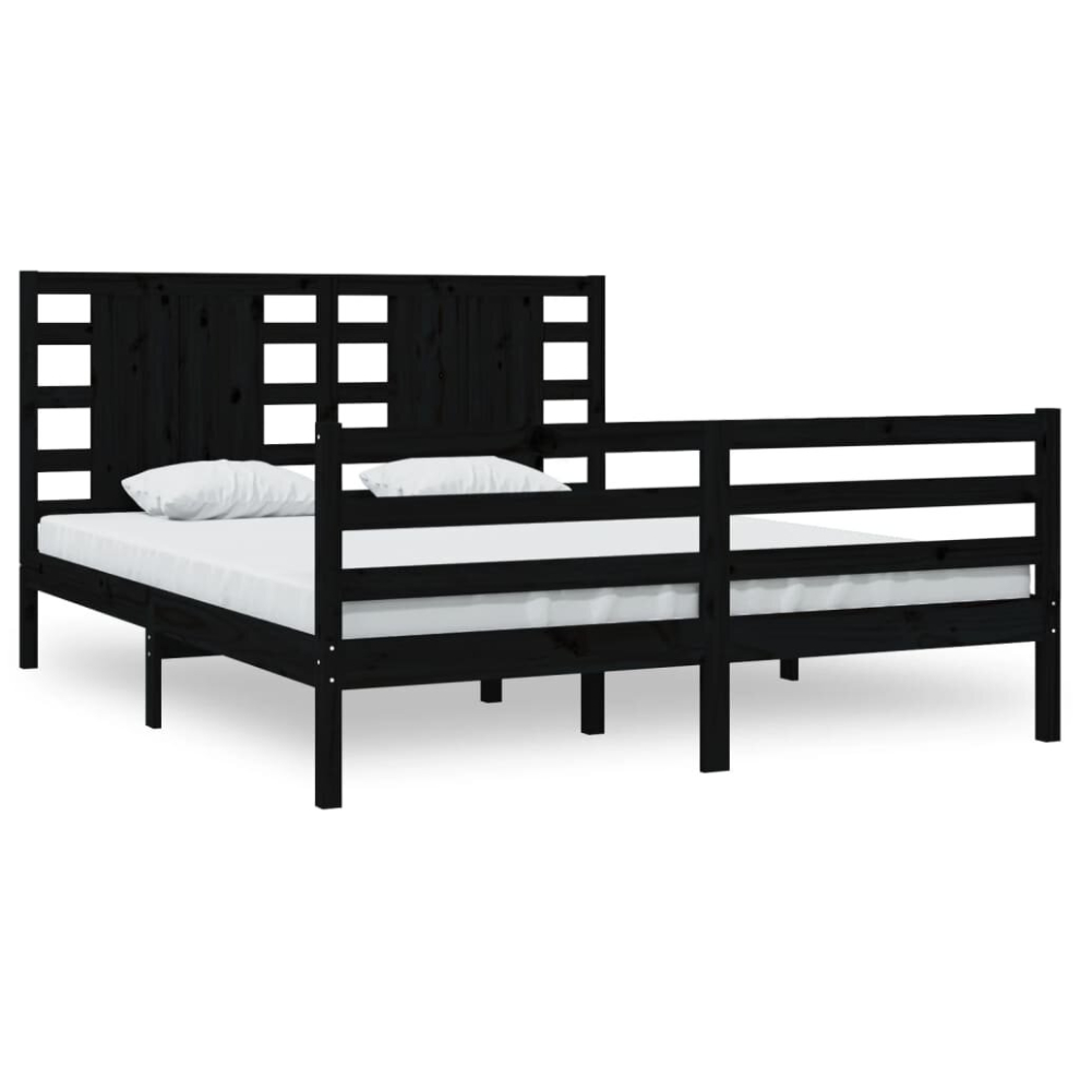 (black, 200 x 200 cm) vidaXL Solid Wood Pine Bed Frame Bedstead Platform Bed Multi Colours/Sizes