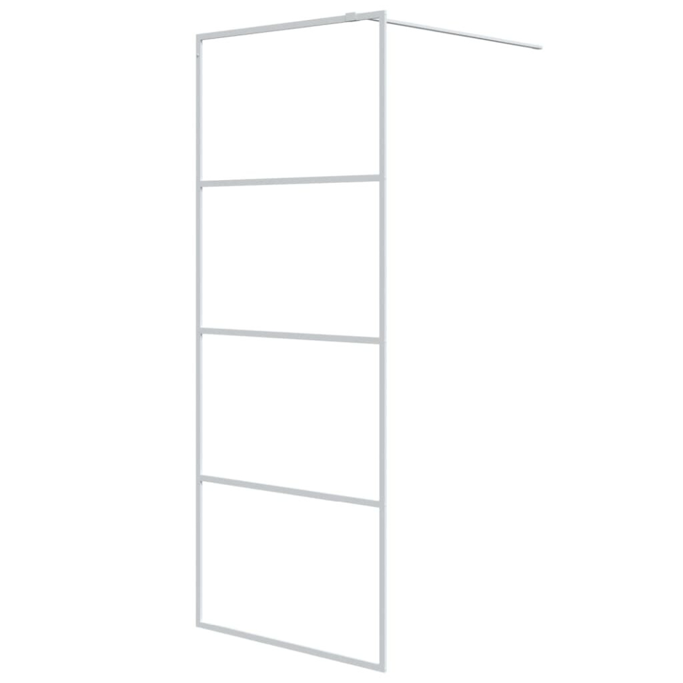 Vidaxl Walk-In Shower Wall White 80X195 Cm Clear Esg Glass Shower Enclosure