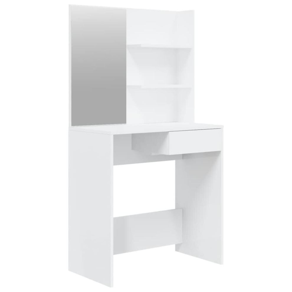 Vidaxl (High Gloss White) Dressing Table With Mirror Bedroom Makeup Vanity Desk Cosmetic Table
