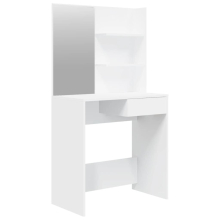 (White) vidaXL Dressing Table with Mirror Bedroom Makeup Vanity Desk Cosmetic Table