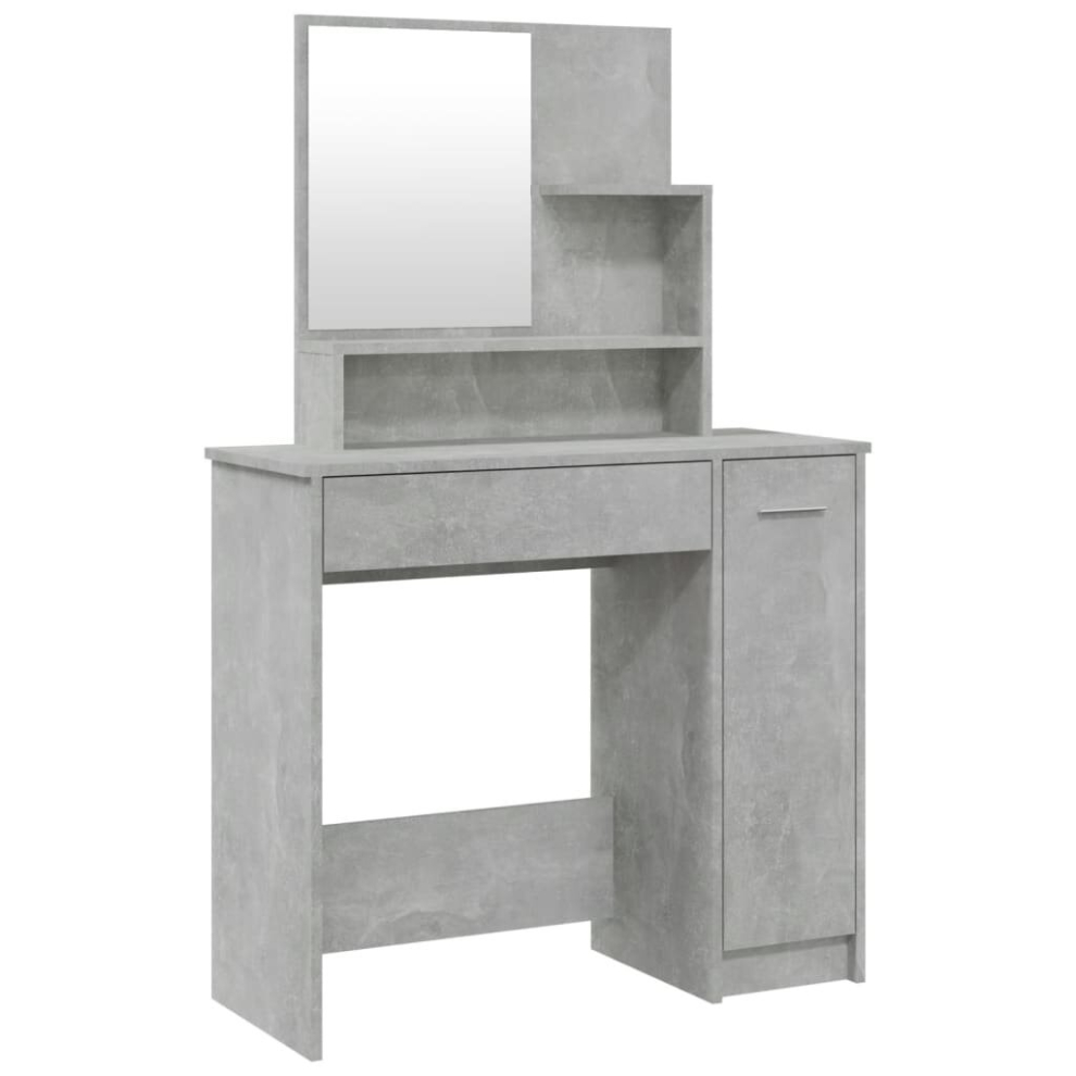 Vidaxl (Concrete Grey) Dressing Table Makeup Table Vanity Desk Cosmetic Table With Mirror
