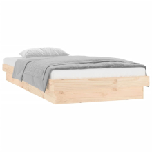 (brown, 90 x 190 cm) vidaXL LED Bed Frame Mattress Foundation Bedstead Platform Bed Base Solid Wood