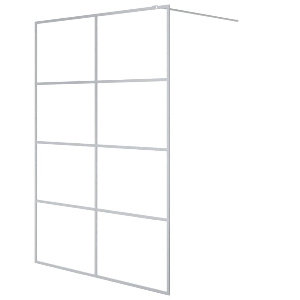 Vidaxl Walk-In Shower Wall Silver 140X195 Cm Clear Esg Glass Shower Screen