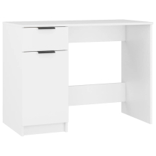(White) vidaXL Desk Engineered Wood Home Office Computer Table Study Writing Desk