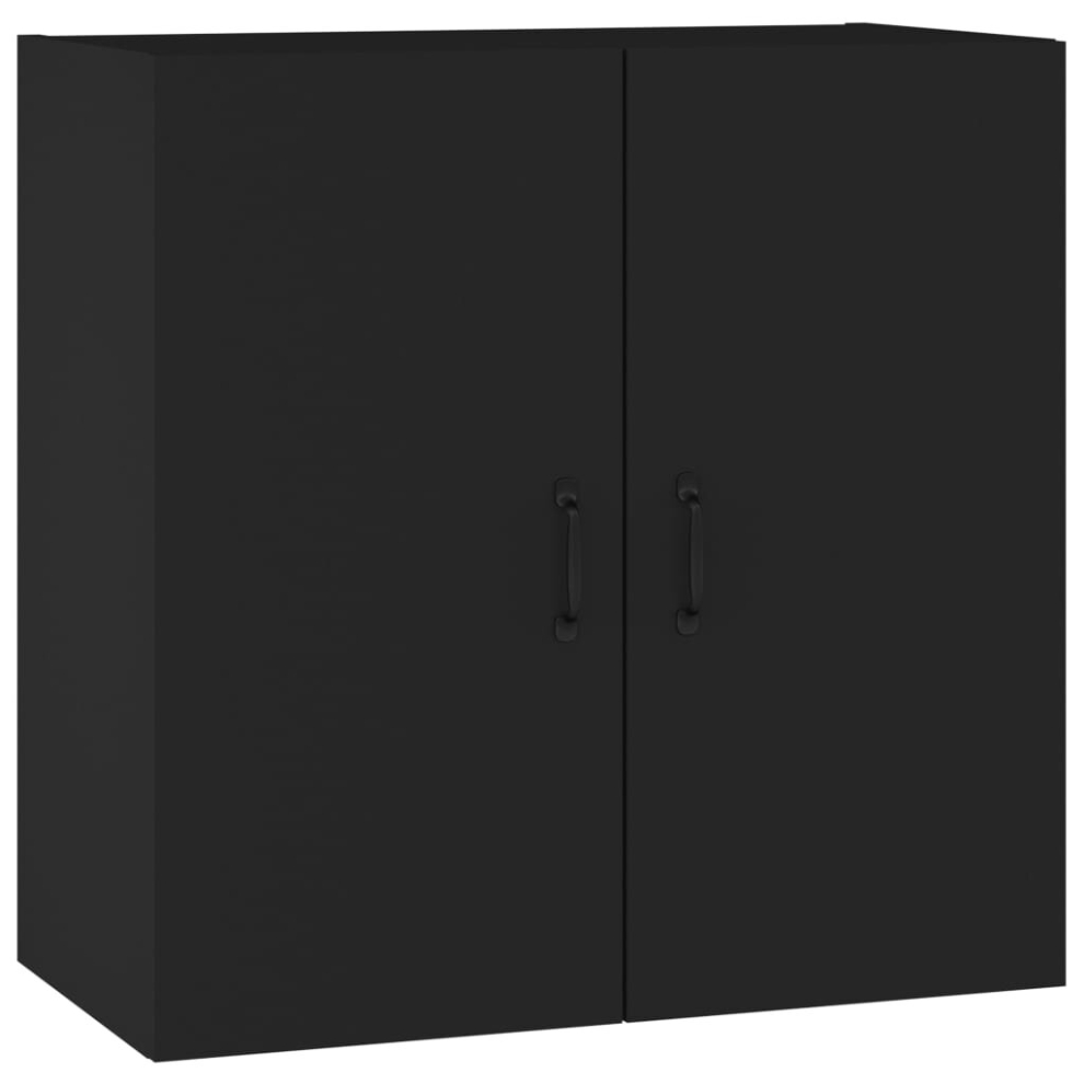(Black) vidaXL Wall Cabinet Hanging Storage Cabinet Wall Cupboard Engineered Wood