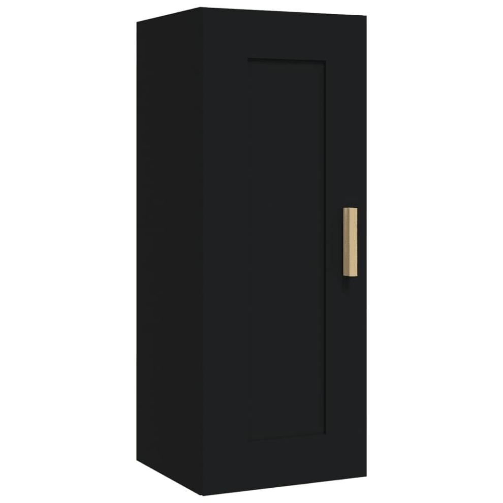 Vidaxl (Black) Wall Cabinet Hanging Storage Cabinet Wall Cupboard Engineered Wood Black