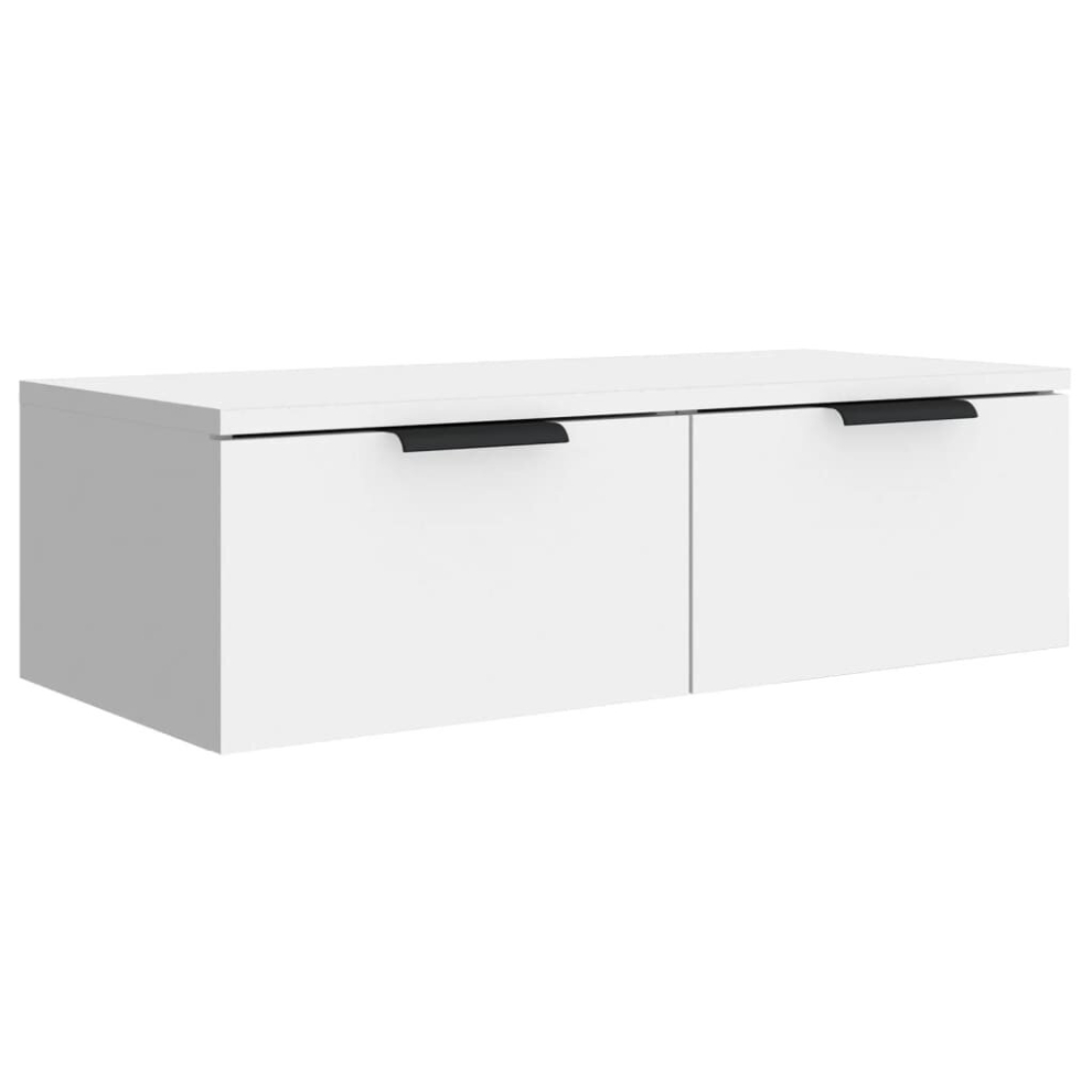 Vidaxl (White) Wall Cabinet Floating Tv Unit Wall Mount Media Cabinet Engineered Wood