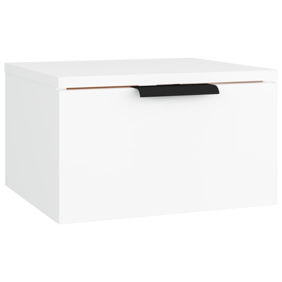 Vidaxl (White, 1) Wall-Mounted Bedside Cabinets Bedroom Floating Nightstand Wall Cabinet