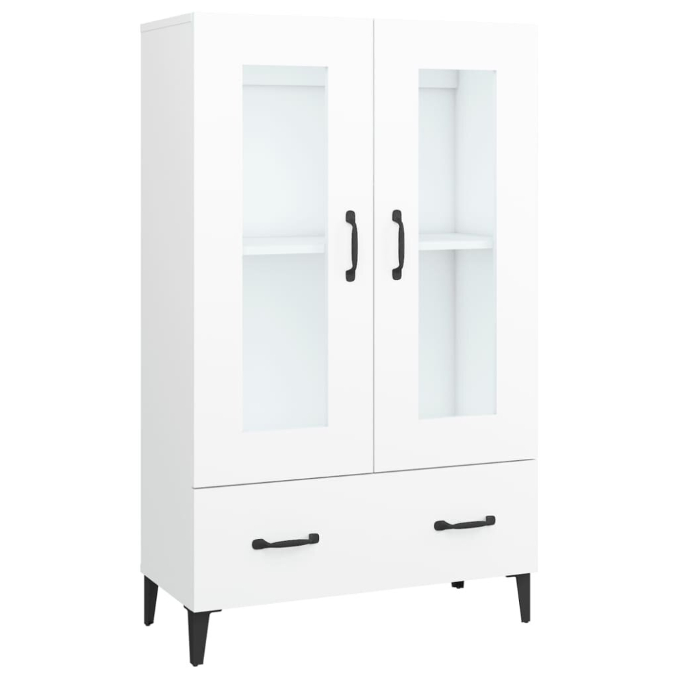 Vidaxl (White) Highboard Buffet Cabinet Sideboard Storage Cupboard Engineered Wood White