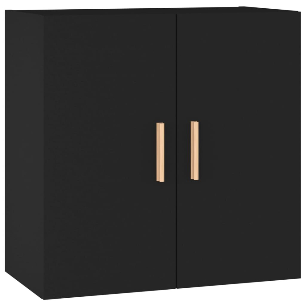 (Black) vidaXL Wall Cabinet Floating TV Unit Wall Mounted Cabinet Engineered Wood