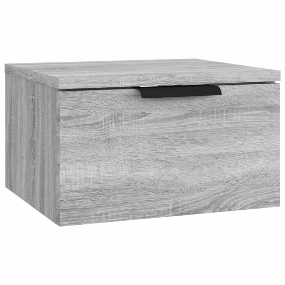 Vidaxl ( Sonoma, 1) Wall-Mounted Bedside Cabinets Bedroom Floating Nightstand Wall Cabinet Grey