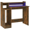 VidaXL (Smoked oak) vidaXL Desk with LED Lights Computer Table Study Writing Desk Engineered Wood 1