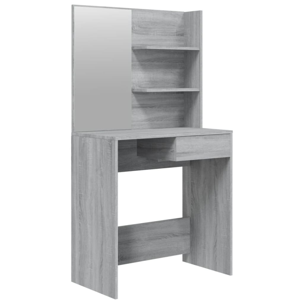 Vidaxl ( Sonoma) Dressing Table With Mirror Bedroom Makeup Vanity Desk Cosmetic Table Grey