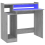VidaXL (Grey sonoma) vidaXL Desk with LED Lights Computer Table Study Writing Desk Engineered Wood 1