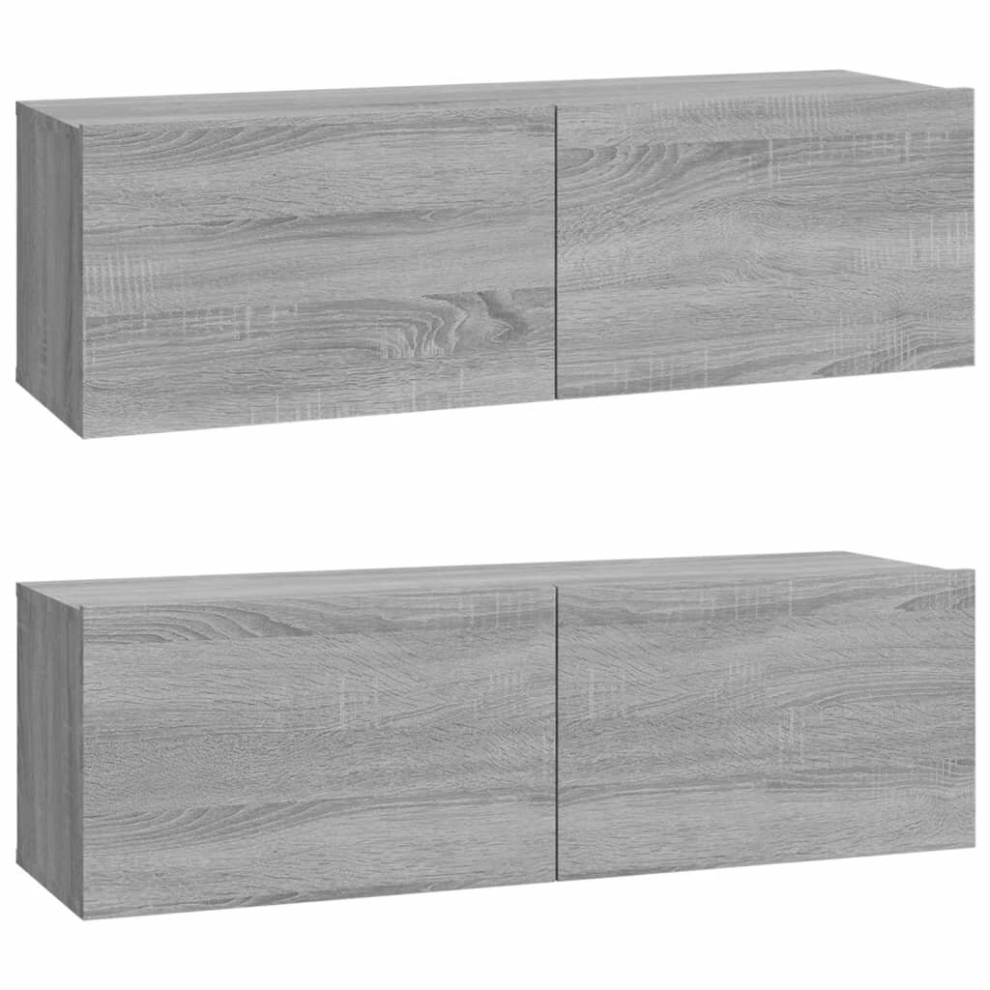 Vidaxl ( Sonoma) 2X Wall Tv Cabinets Media Cabinet Sideboard Tv Stand Engineered Wood Grey