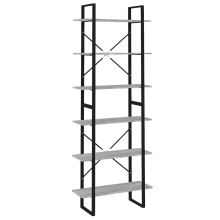 (Grey sonoma, 80 x 30 x 210 cm (W x D x H)) vidaXL High Cabinet Bookcase Storage Cabinet Display Rack Shelving Bookshelf
