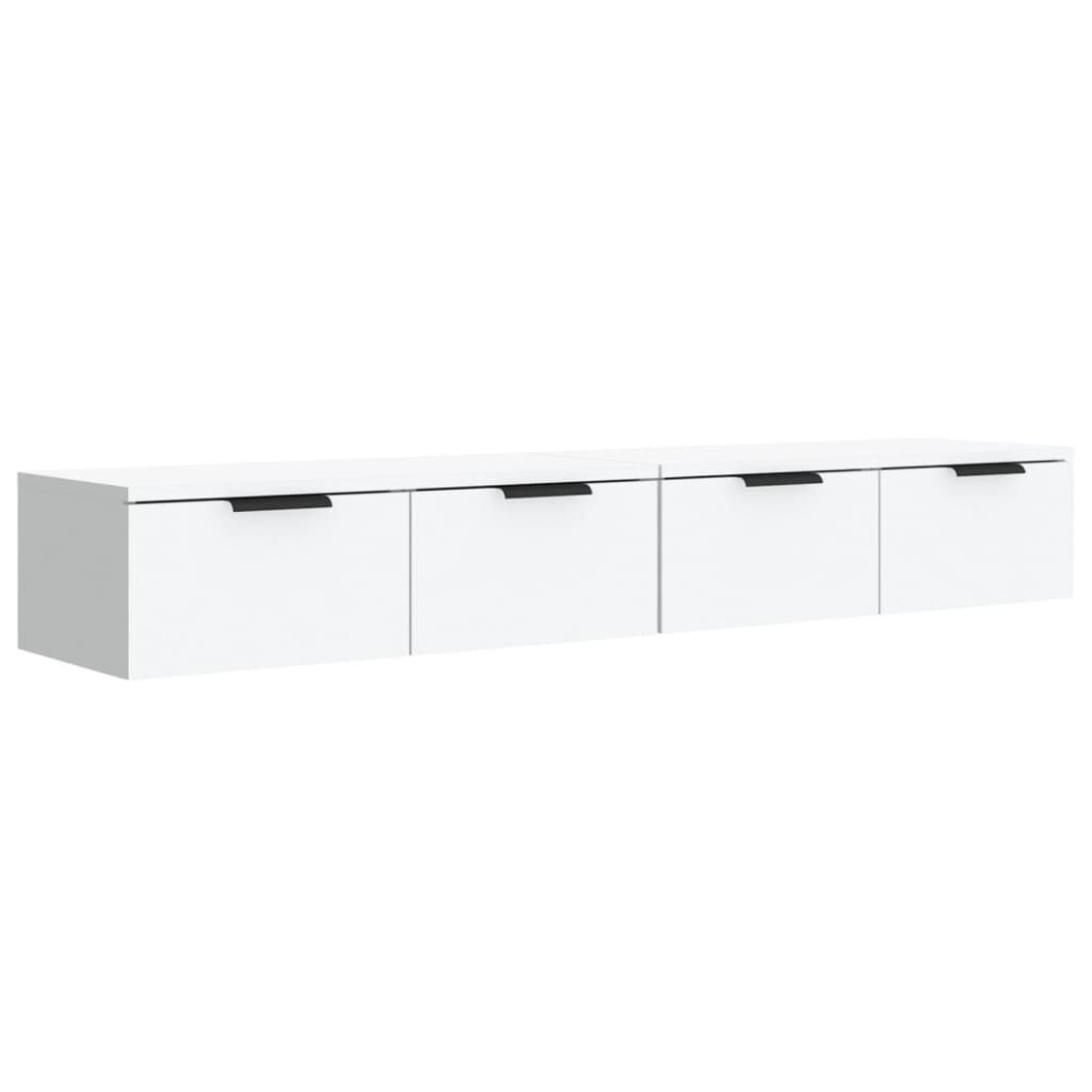 (White) vidaXL 2x Wall Cabinets Engineered Wood Floating Hanging Cabinet Multi Colours