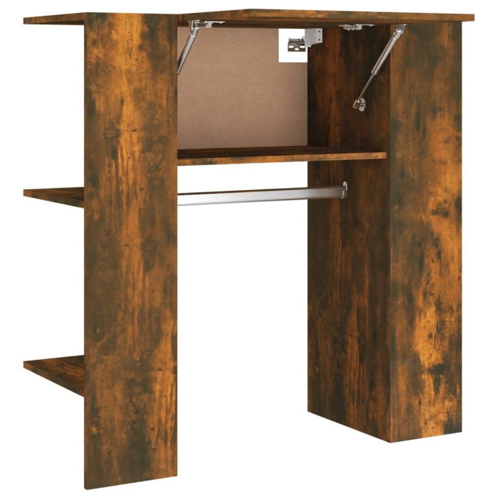 Vidaxl (Smoked Oak) Hallway Cabinet Wall Mounted Cabinet Hall Shelving Engineered Wood