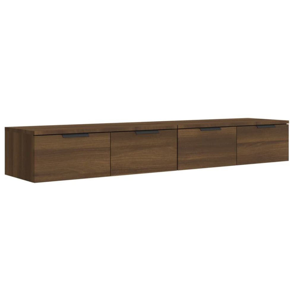 (Brown oak) vidaXL 2x Wall Cabinets Engineered Wood Floating Hanging Cabinet Multi Colours