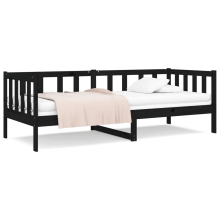 vidaXL Tagesbett Schwarz 90x190 cm Massivholz Kiefer