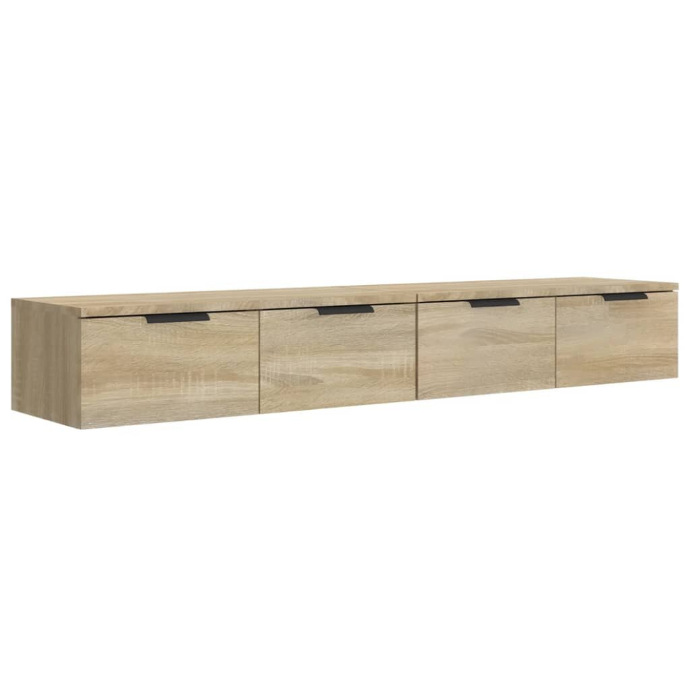 Vidaxl (Sonoma Oak) 2X Wall Cabinets Engineered Wood Floating Hanging Cabinet Multi Colours