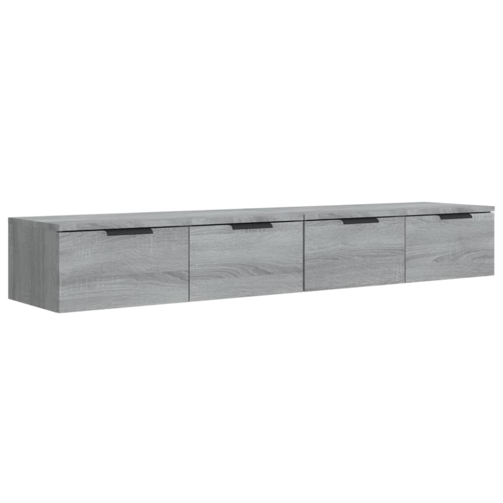 (Grey sonoma) vidaXL 2x Wall Cabinets Engineered Wood Floating Hanging Cabinet Multi Colours