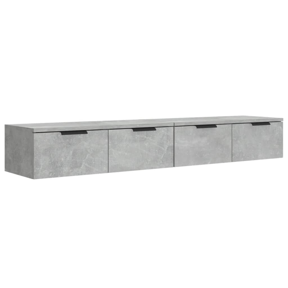 (Concrete grey) vidaXL 2x Wall Cabinets Engineered Wood Floating Hanging Cabinet Multi Colours