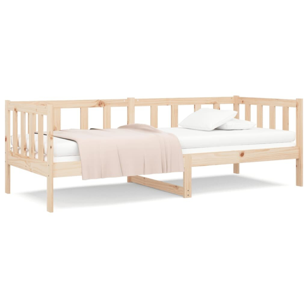 (brown) vidaXL Solid Wood Pine Day Bed Wooden Sleepover Occasional Bed Multi Colours