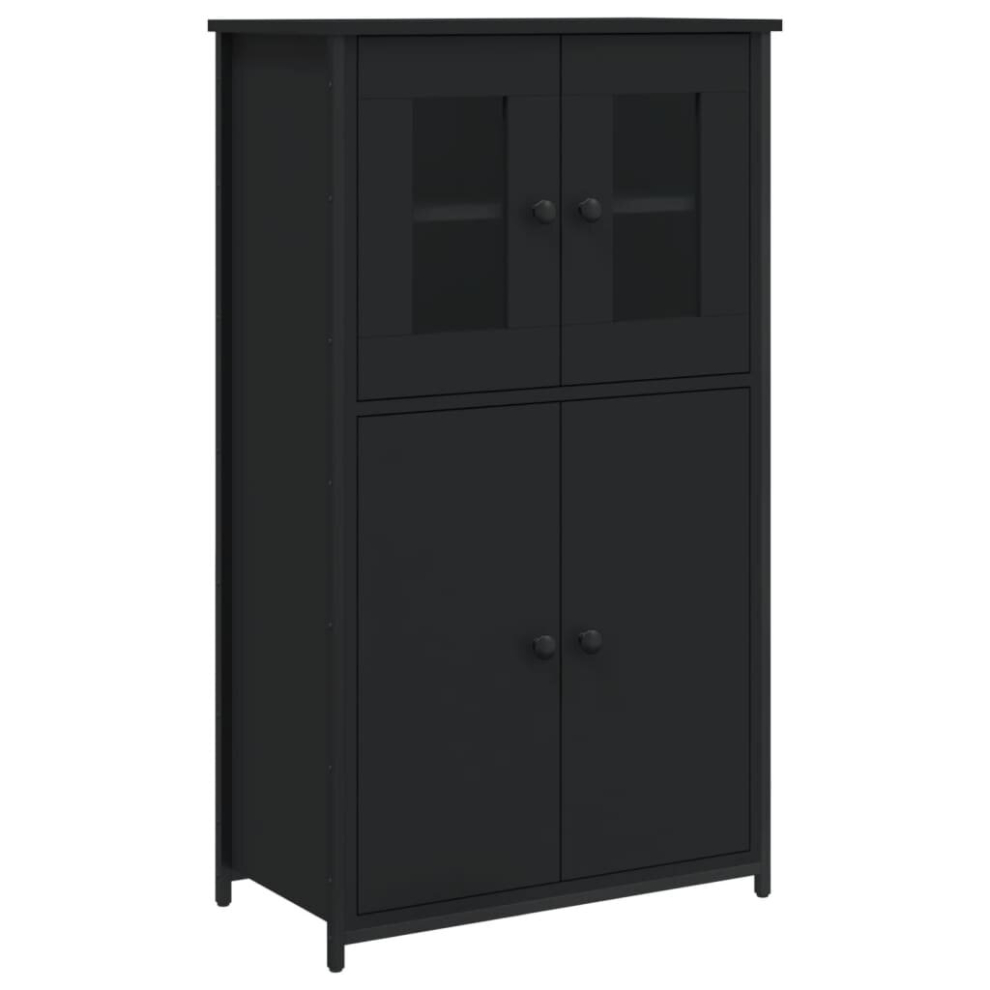 (black) vidaXL Highboard Sideboard Storage Cabinet Home Side Cabinet Engineered Wood