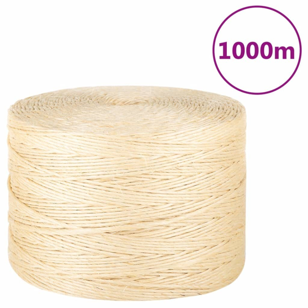 (1000 m) vidaXL Rope Jute String Hemp Rope Twine String for Cat Scratching 100% Sisal