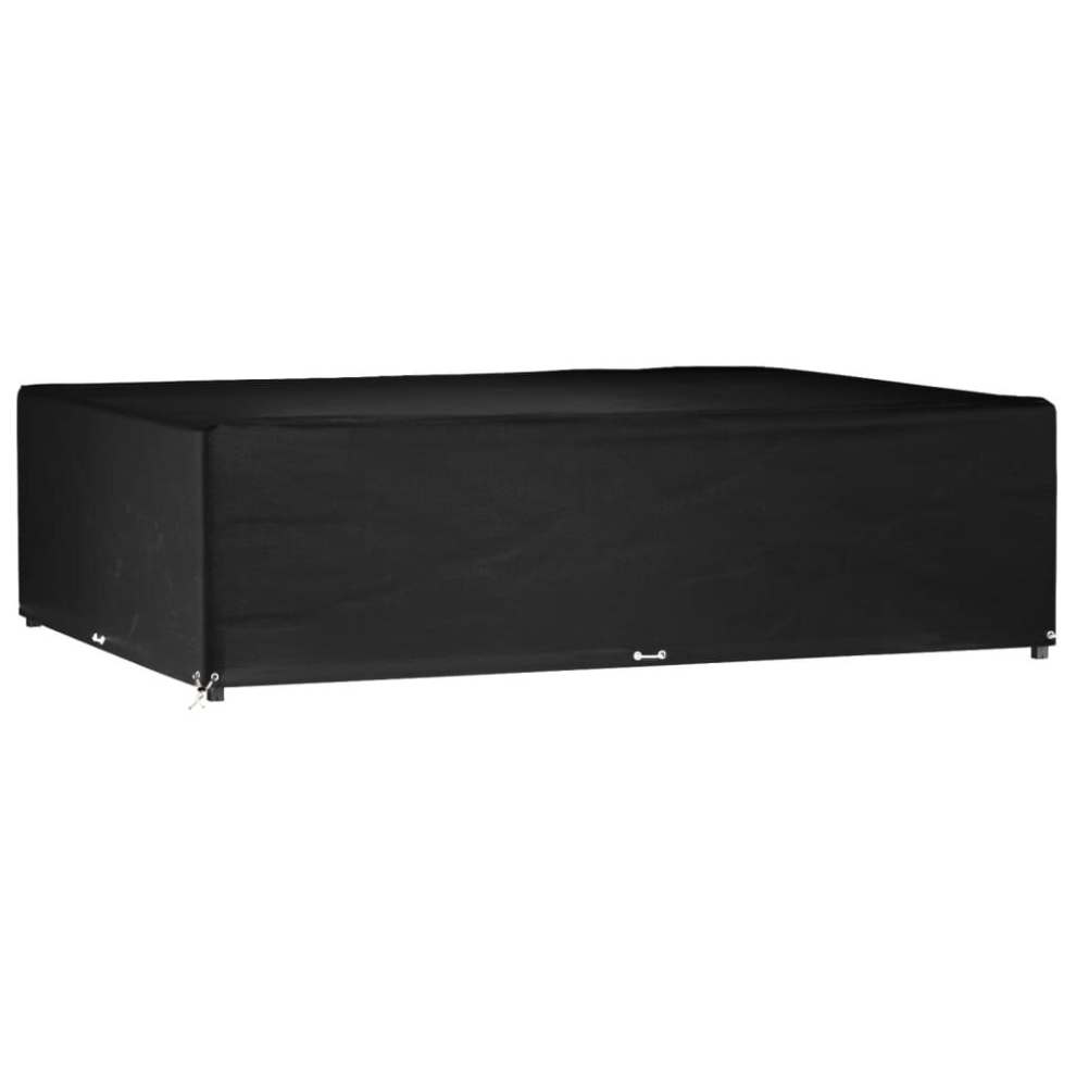 vidaXL Rectangular Garden Furniture Cover - Black - 300x200x75 cm - 16 Eyelets - Image 4
