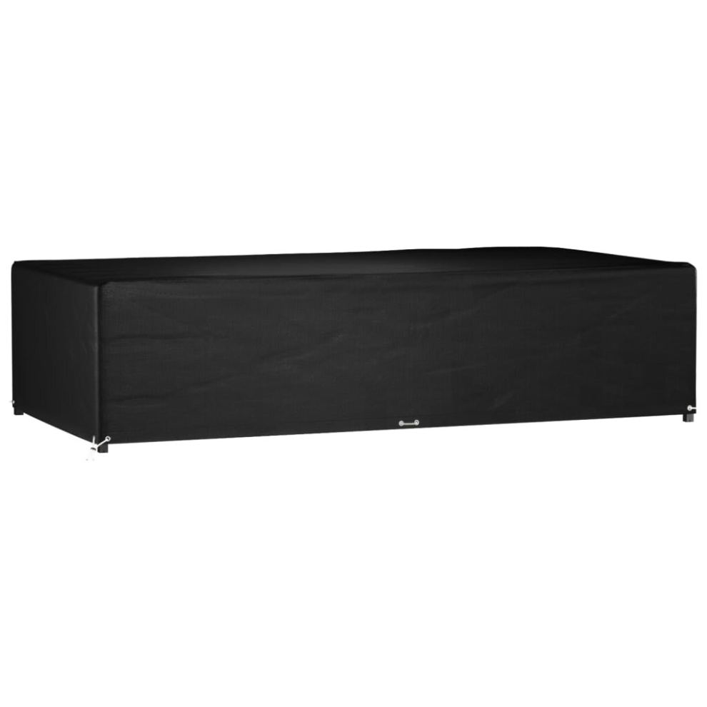 vidaXL Garden Furniture Cover - Rectangular - Black - 315x160x75 cm - 12 Eyelets - Image 2