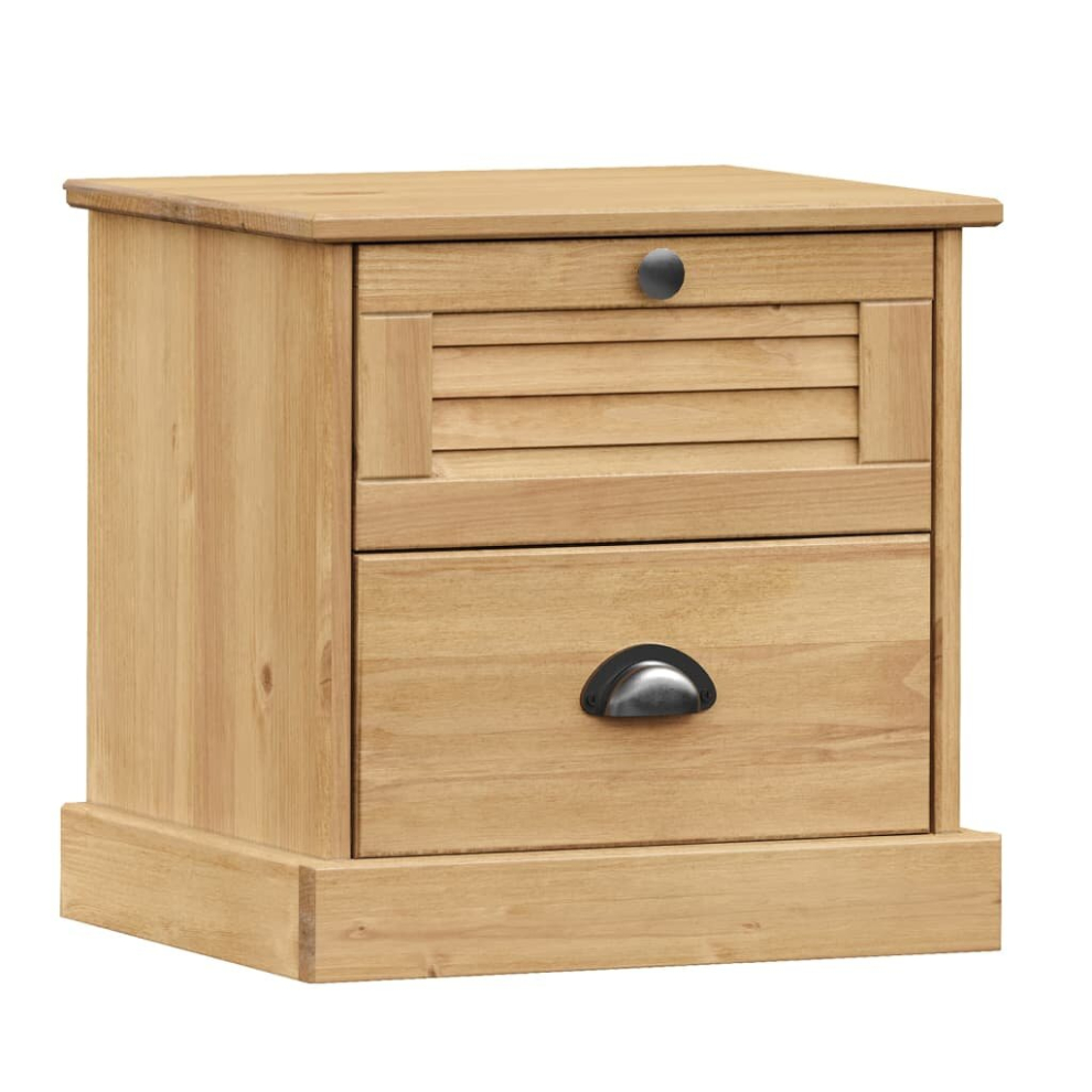 Vidaxl (Brown) Bedside Cabinet Wooden Bedside Table Nightstand Vigo Solid Wood Pine