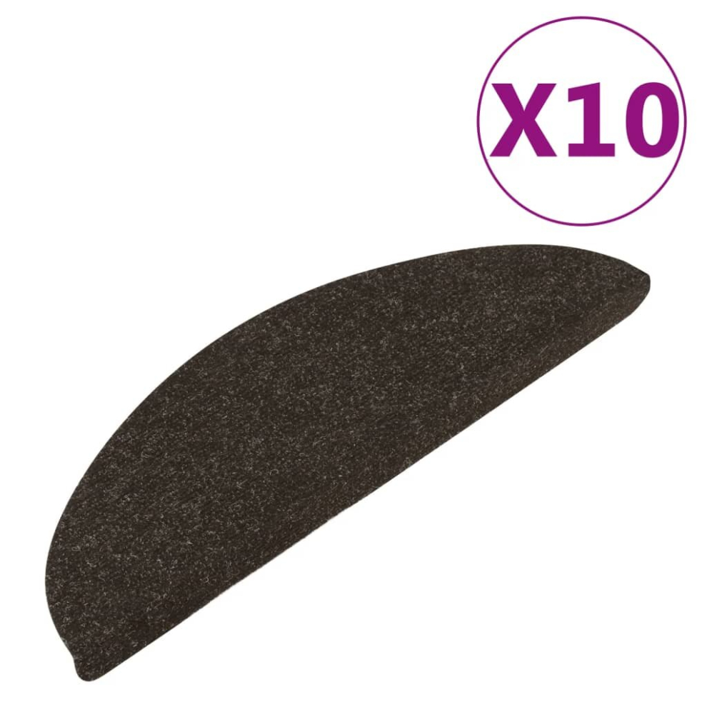 Vidaxl (Anthracite, 65 X 22.5 Cm) Self-Adhesive Stair Mats Carpet Stair Treads Stair Step Protector Rug