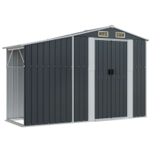 (anthracite, 277 x 93 x 179 cm) vidaXL Garden Shed Metal Shed Outdoor Storage Shed Anthracite Galvanised Steel