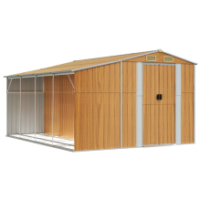 (light brown, 277 x 365.5 x 179 cm) vidaXL Garden Shed Metal Shed Outdoor Storage Shed Anthracite Galvanised Steel