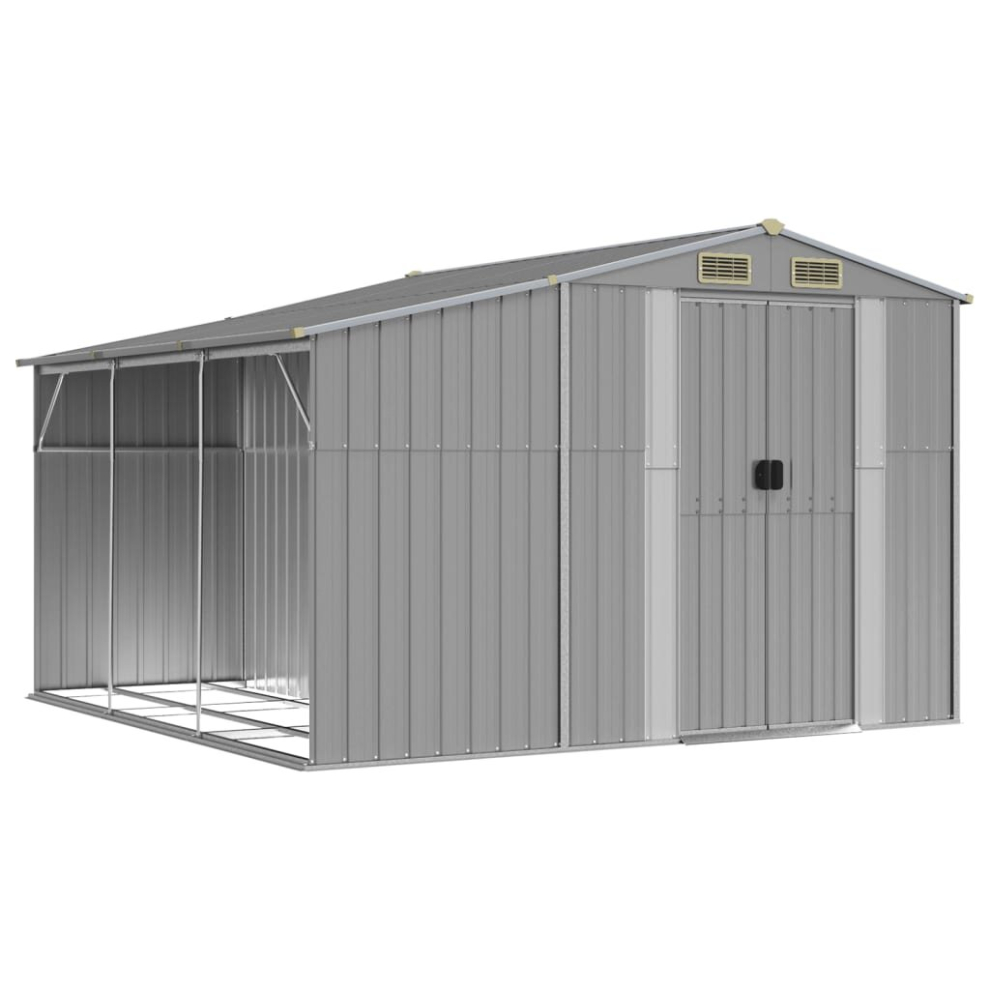 (grey, 277 x 279 x 179 cm) vidaXL Garden Shed Metal Shed Outdoor Storage Shed Anthracite Galvanised Steel