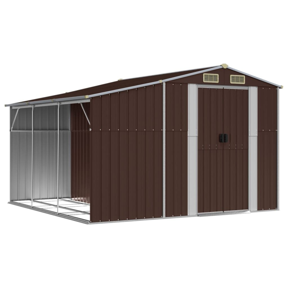 (brown, 277 X 279 X 179 cm) vidaXL Garden Shed Metal Shed Outdoor Storage Shed Anthracite Galvanised Steel