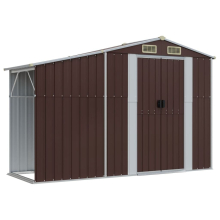 (brown, 277 x 93 x 179 cm) vidaXL Garden Shed Metal Shed Outdoor Storage Shed Anthracite Galvanised Steel
