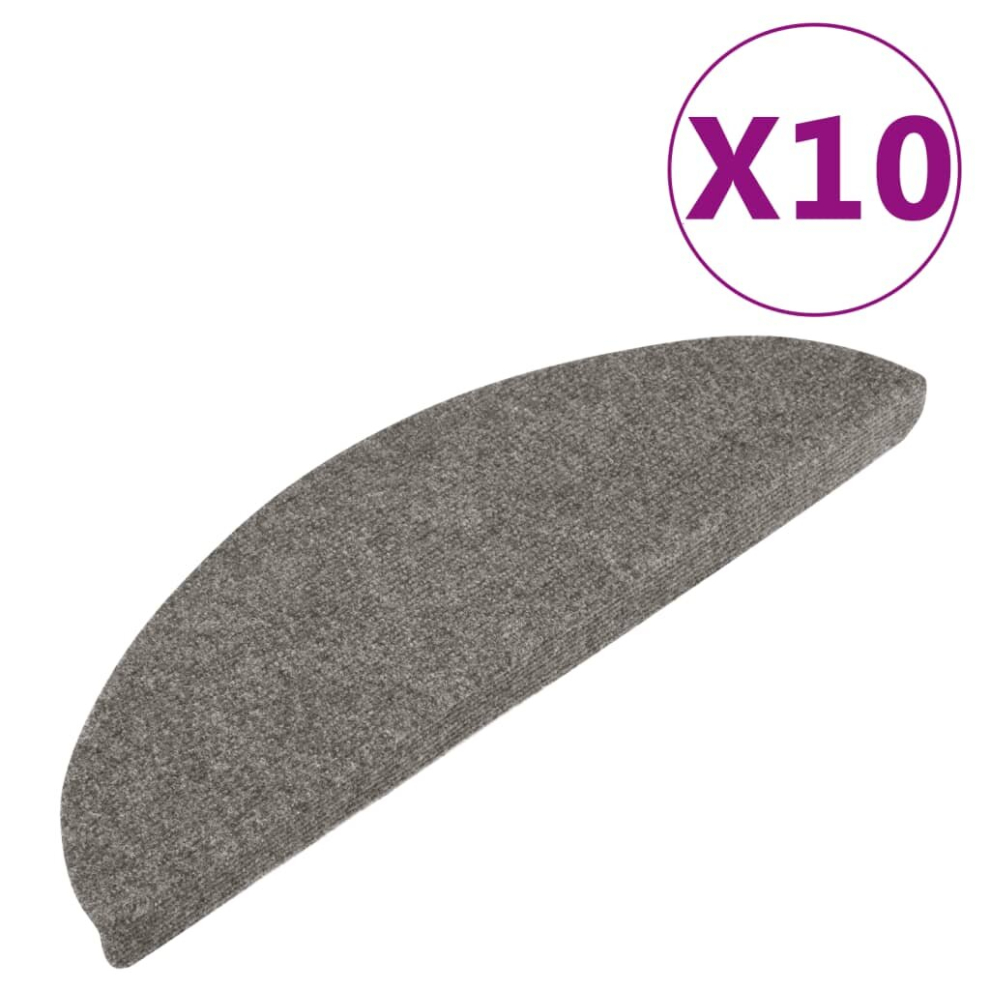 Vidaxl (Grey, 65 X 22.5 Cm) Self-Adhesive Stair Mats Carpet Stair Treads Stair Step Protector Rug