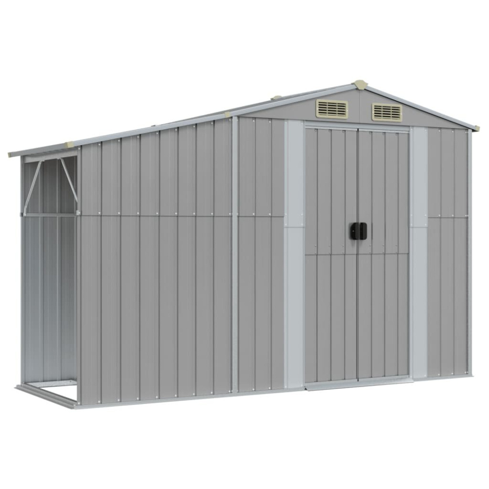 (grey, 277 X 93 X 179 cm) vidaXL Garden Shed Metal Shed Outdoor Storage Shed Anthracite Galvanised Steel