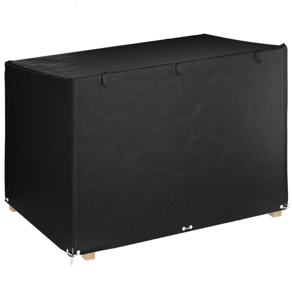 vidaXL Swing Bench Cover - Black - 215x150x130/150 cm - Polyethylene - 12 Eyelets - Image 2