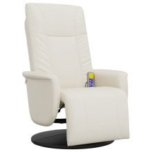 vidaXL Massagesessel mit Fußteil Creme Kunstleder
