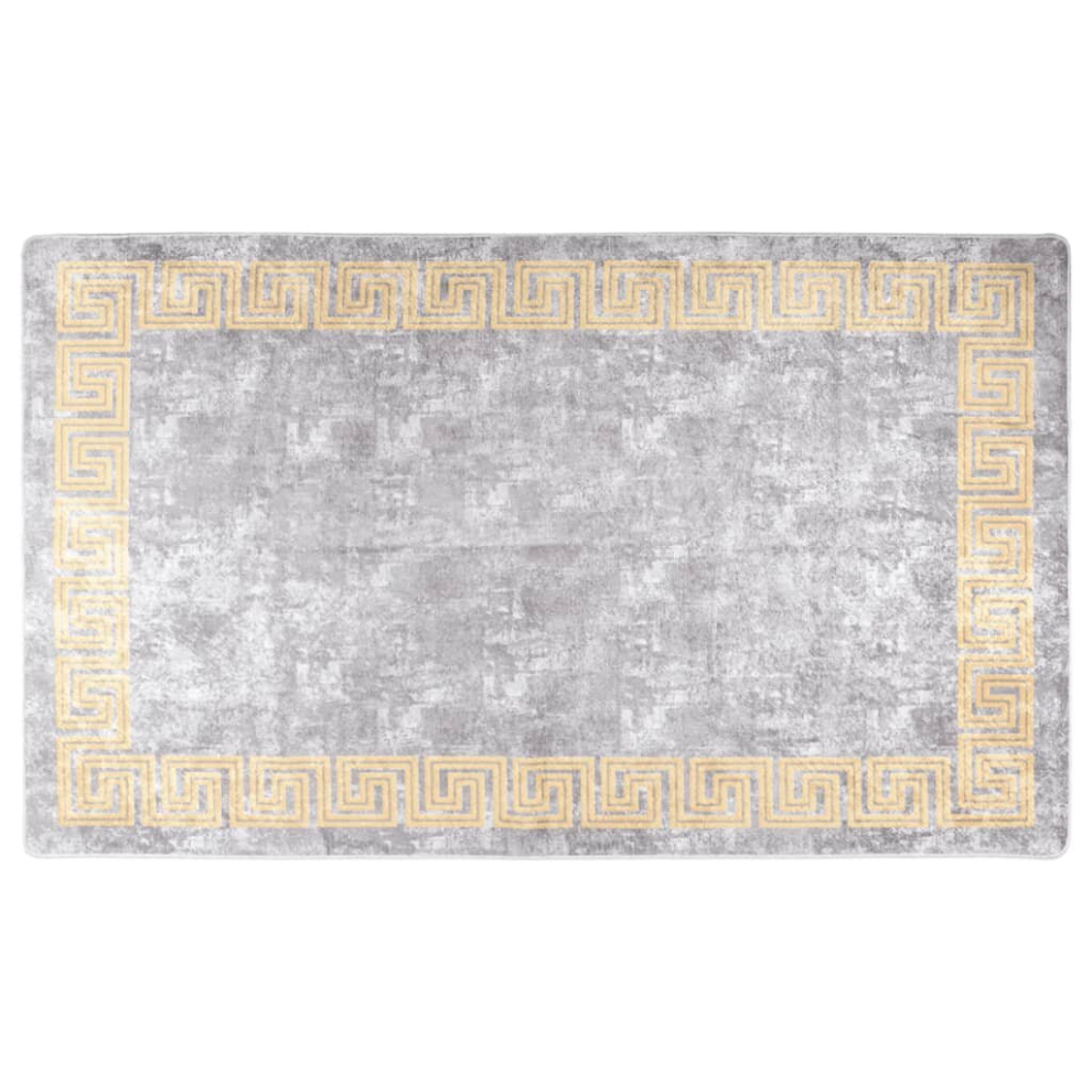 (grey and gold, 120 x 170 cm) vidaXL Rug Washable Patchwork Anti Slip Home Floor Carpet Floor Area Rug Mat