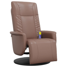 vidaXL Massagesessel mit Fußteil Braun Kunstleder